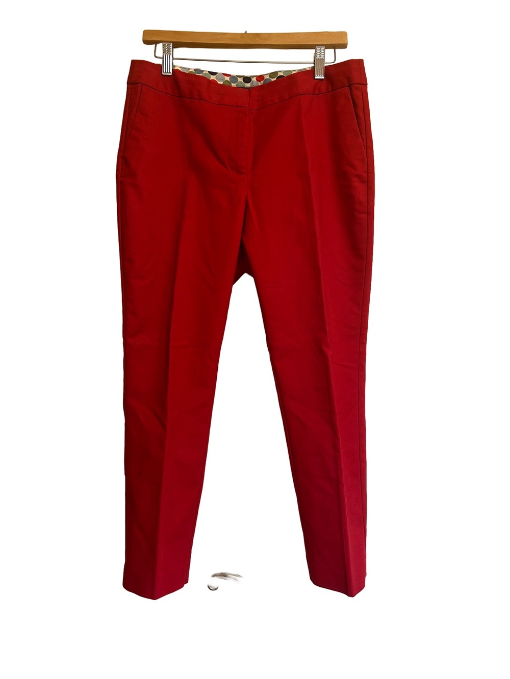 Boden Bistro Crop Trousers Red Cotton Stretch Pants NWOT Womens 12P